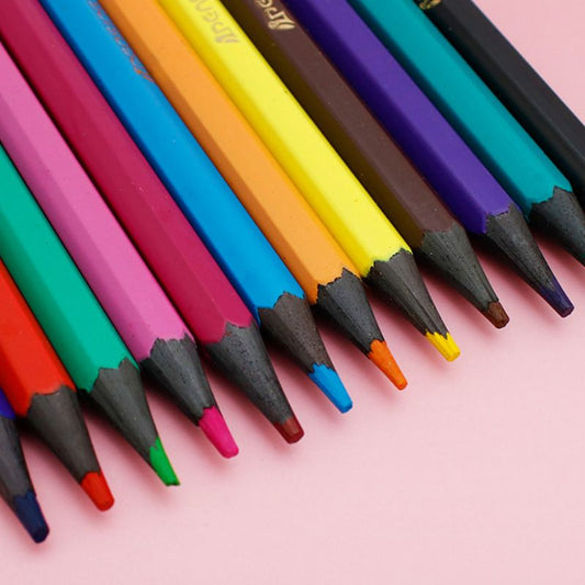 12pcs Vibrant And Colorful Colored Pencils Set - Perfect For Drawing, Coloring, Sketching, And Note-taking, - Renee Lane Company