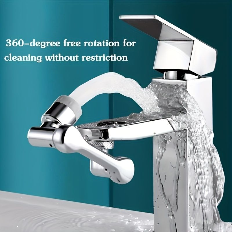 1pc, 1080 ° Swivel Faucet Extender, ABS Universal Sink-Water Aerator, Kitchen Bathroom 1080 ° Angle Rotatable Spray Attachment, Multifunctional Robotic Arm, Washing Eye/Hair/Face - Renee Lane Company