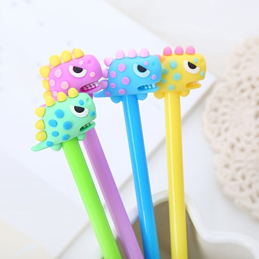 1pc/4pcs Creative Cartoon Tyrannosaurus Water Based Signature Pen Neutral Pen Gel Pen Learning Office Stationery 0.5mm Black Refill - Renee Lane Company