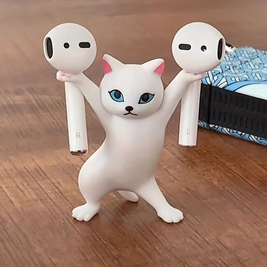 1pc/5pcs Cute Cat Pen Holder, Toy Cat Headphone Holder, Enchanted Dancing Cat Pen Holder, Home Desktop Ornament - Renee Lane Company