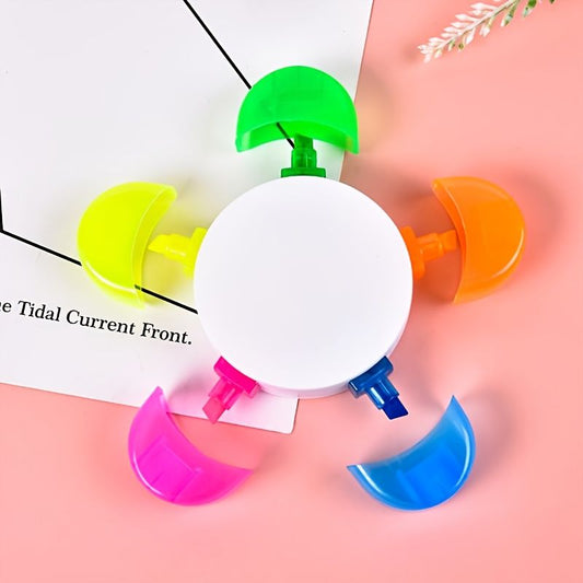 1pc Cute Petal 5 Colors All-in-One Fluorescent Marker - Renee Lane Company