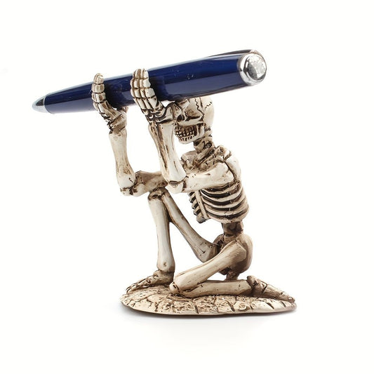 1pc, Small Halloween Skeleton Pen Holder, Funny Creative Resin Pen Holder, Decorative Holder Organizer For Pen, Brush, Razor - Renee Lane Company
