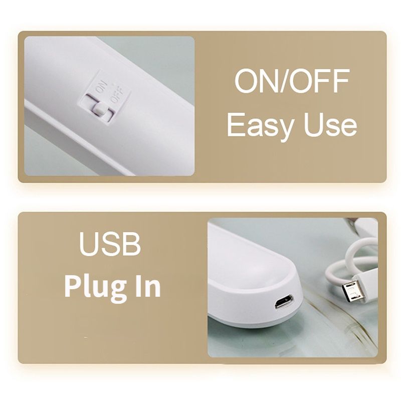 1pc Stick On Wall Lights, LED Magnetic Desk Lamp Dimmable Night Lamp USB Rechargeable For Mirror Office Study Reading Light Bedside Lamp - Renee Lane Company