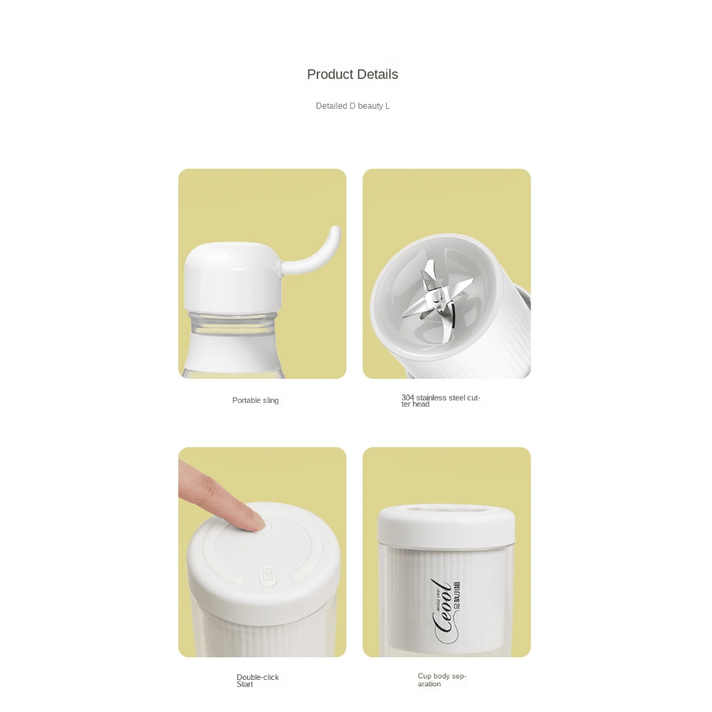 1pc USB Portable Juicing Cup Mini Small Stirring Juicer Rechargeable Electric Portable Juice Cup - Renee Lane Company