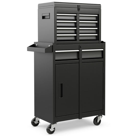 2-in-1 Rolling Tool Chest with 5 Sliding Lockable Drawers - Renee Lane Company
