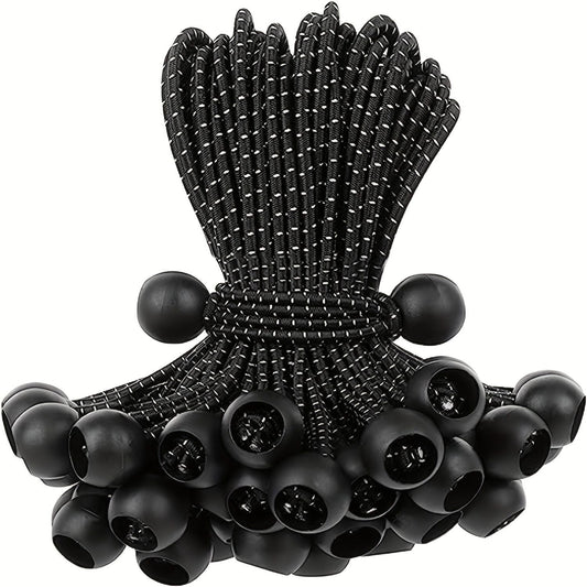 20pcs 6 Inch Bungee Cords, Bungee Balls, Bungee Cords With Balls, Elastic String Ties For Camping, Tents, Tarp, Canopy Shelter, Wall Pipe, Holding Wire And UV Resistant - Renee Lane Company