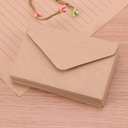 20pcs White & Black Kraft Mini Paper Window Envelopes - Perfect for Weddings & Invitations - Renee Lane Company