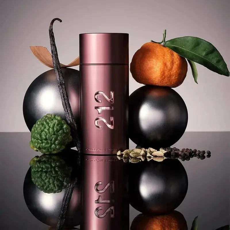 Men's EDT spray bottle, metallic rose-bronze with 212 logo