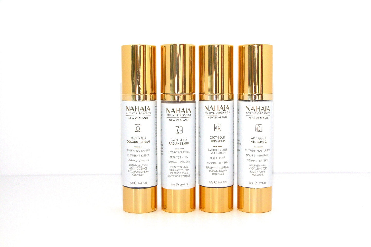 24KT GOLD ANTI-AGEING 4 PACK - Coconut Cream, Radiant Light, Pep me up, Intensive C