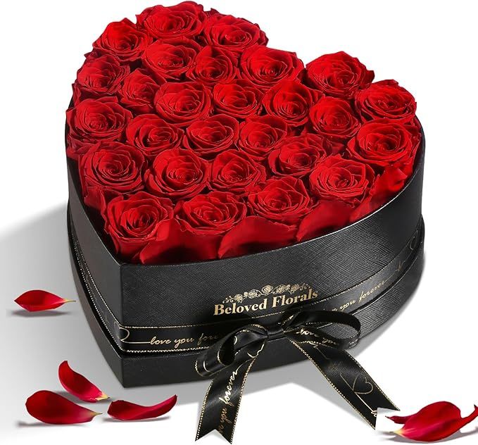 27 Preserved Flowers Rose Birthday Gifts for Women Her Mom Wife Girlfriend Grandma on Valentines Mothers Day Christmas Anniversary Romantic(Vivid Red) - Renee Lane Company
