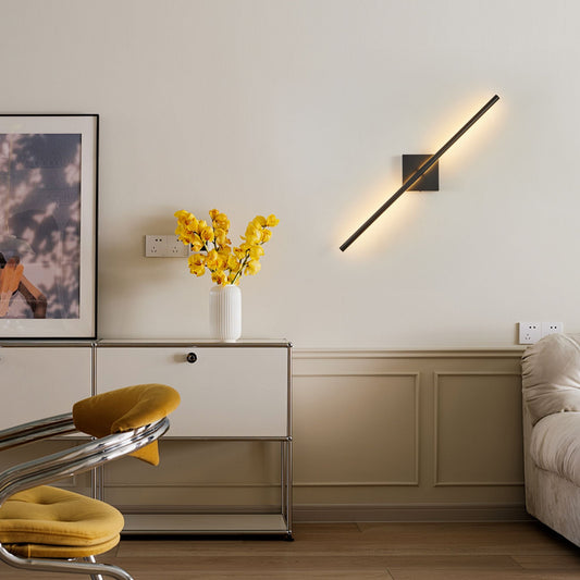 28" 2-Pack Modern LED Wall Sconce, Minimalist Indoor Wall Light Fixtures, Black Matte Finish for Living Room, Bedroom, Hallway, Hotel, and Home Decor - Renee Lane Company