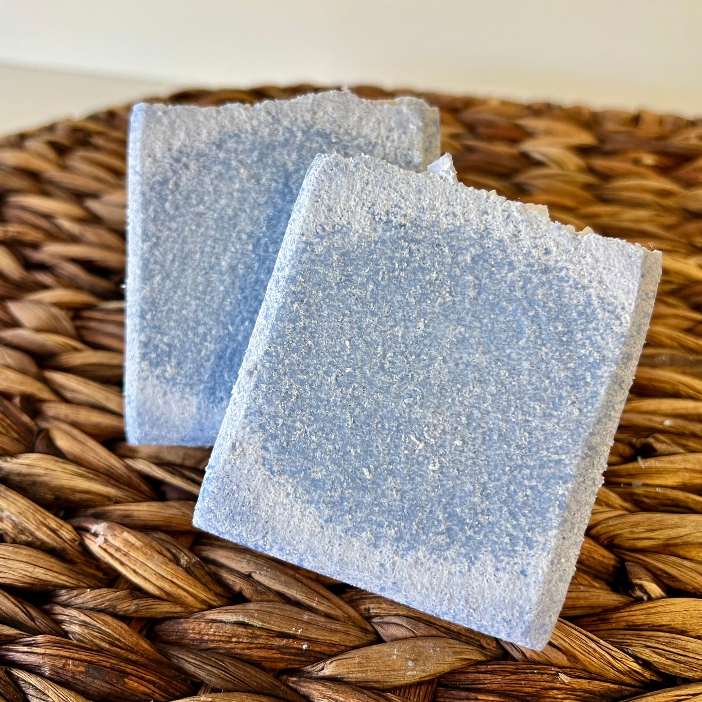 Sea salt bar set of two blocks with speckled texture in light blue