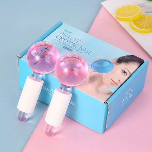 2Pcs/Box Beauty Ice Therapy Face Massage Ball Cool Compress Globes Hockey Facial Massager Crystal Glasses Ball Skin Care Tools - Renee Lane Company