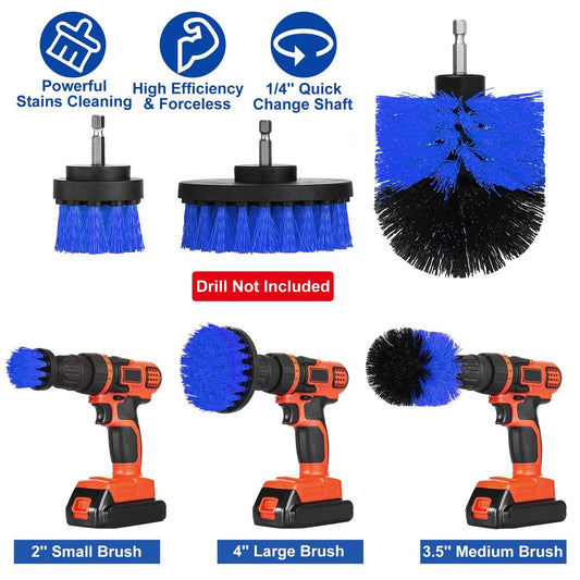 3Pcs/Set Drill Brush Power Scrubber Cleaning Brush for Car Carpet Wall Tile Tub Cleaner Combo - Renee Lane Company