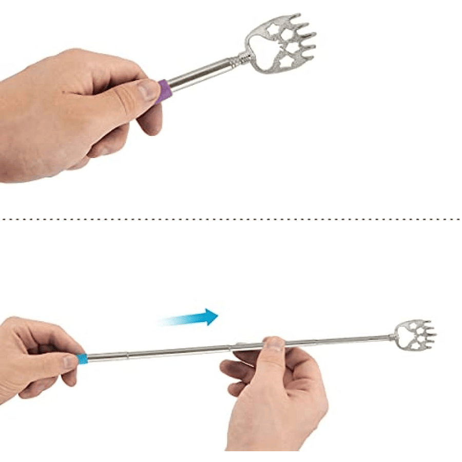 4 Pack Portable Extendable Telescopic Bear Claws Metal Back Scratchers/Hand Massager/Backslap With Rubber Handles - Renee Lane Company