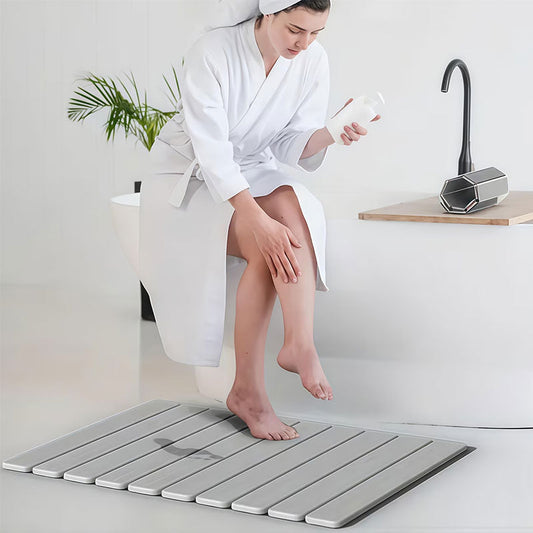 40x60cm Diatomite Bath Mat - Quick-Dry, High-Absorbent & Non-Slip Bathroom Rug, Hygienic & Foldable Bath Mat for Home - Renee Lane Company