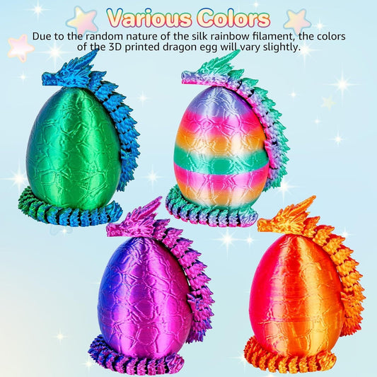 4Pcs 3D Printed Dragon Eggs Dragon Eggs with 8.86inch Dragon Inside 3D Printed Toys Dragon Toys for Kid & Adults, Easter Home Decor, 4Pack1 - Renee Lane Company