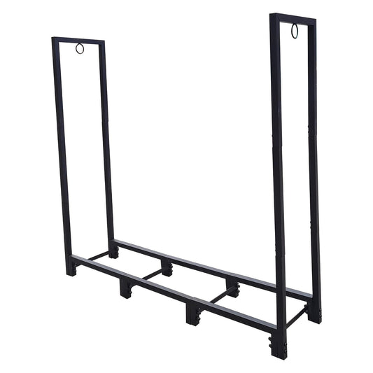 4ft Firewood Rack Stand, Firewood Rack Outdoor Indoor Firewood Rack Holder for Outdoor Courtyard, Patio Fireplace Fire Pits Wood Pile Storage - Renee Lane Company
