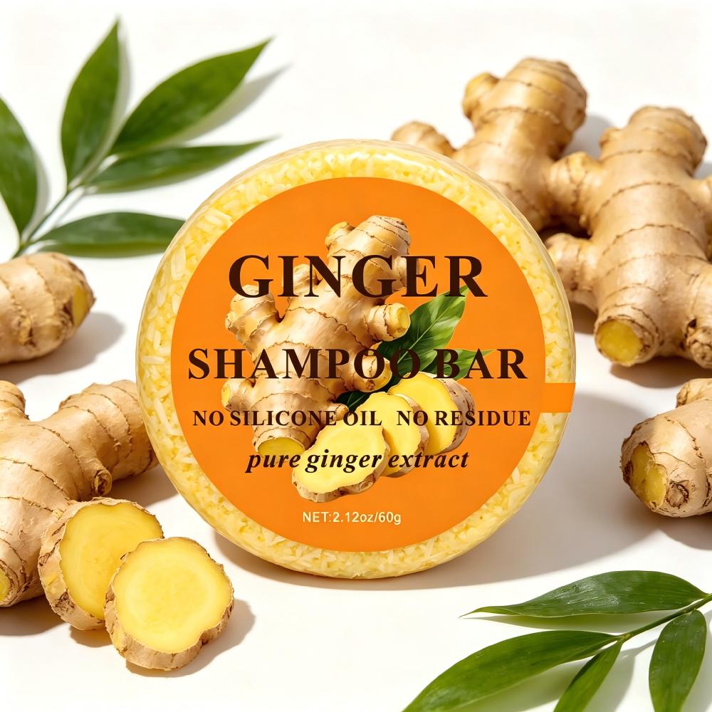 Round Label Ginger Shampoo Bar
