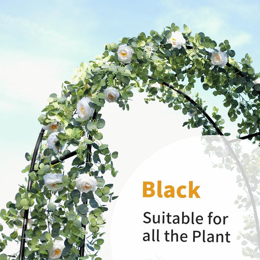 78"H x 45"W Metal Garden Arch Trellis; Adjustable Arbor Trellis for Garden Climbing Plants Support or Wedding Decor,Black - Renee Lane Company