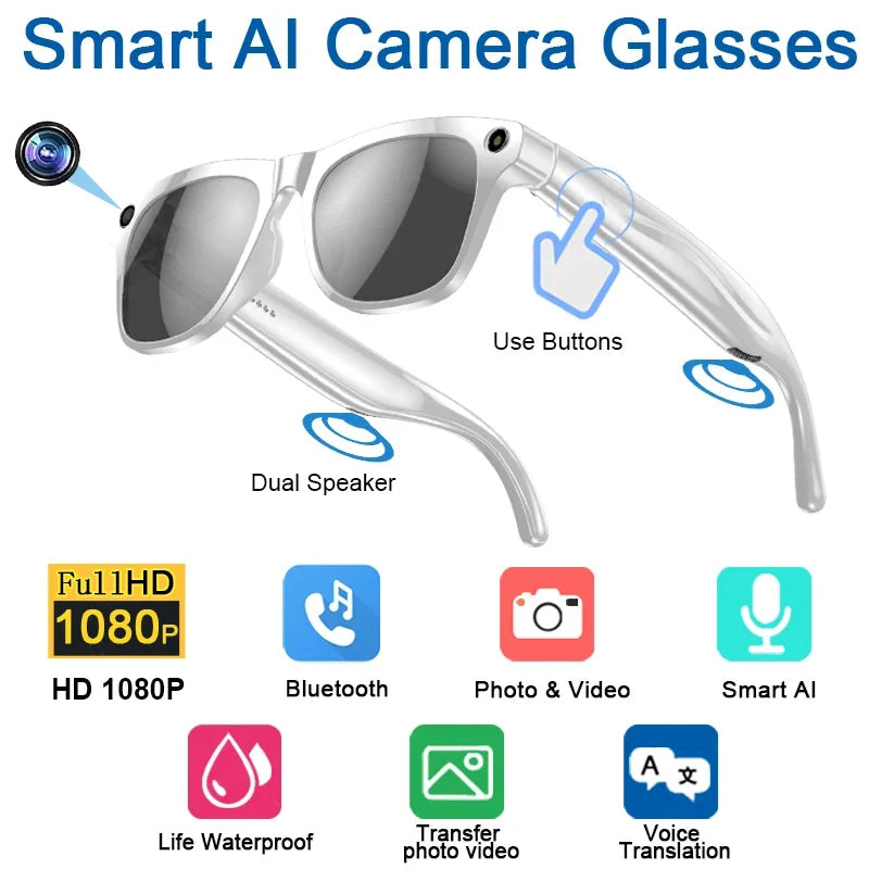 AI Smart Glasses with HD Display & Translation