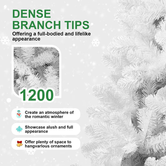 8ft PVC White Christmas Tree ,Environmentally Friendly Fireproof Artificial Christmas Tree - Renee Lane Company