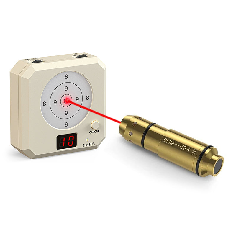 9mm Laser Training Kit, Dry Fire Laser Target with 9x19 Training Cartridge, USB Rechargeable Outdoor Electronic Shooting Target - Renee Lane Company