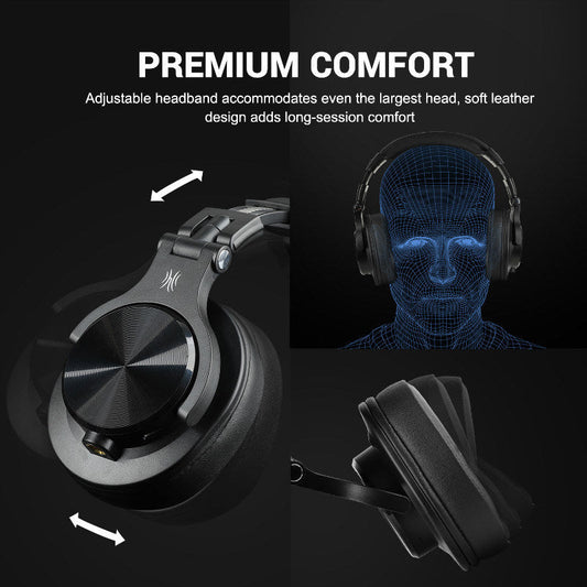 A70 Bluetooth 5.2 Headphones Stereo Over Ear Wireless Headset Professional Recording Studio Monitor DJ Headphones - Renee Lane Company