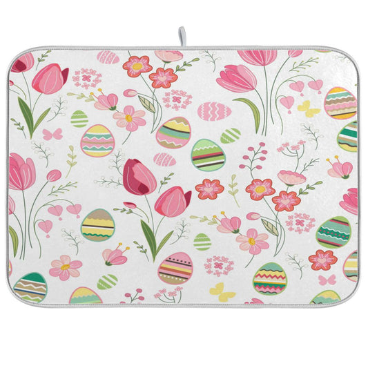 ALAZA Spring Eggs Flowers Easter Decorations Dish Drying Mat for Kitchen Ccounter Absorbent Microfiber Small Drying Pad Dish mats for Kitchen Countertops 16 x 18 Inch - Renee Lane Company
