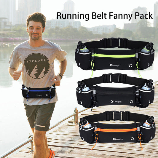 Adjustable Running Belt Fanny Pack With 2 Water Bottle Holder For Men And Women For Fitness Jogging Hiking Travel - Renee Lane Company