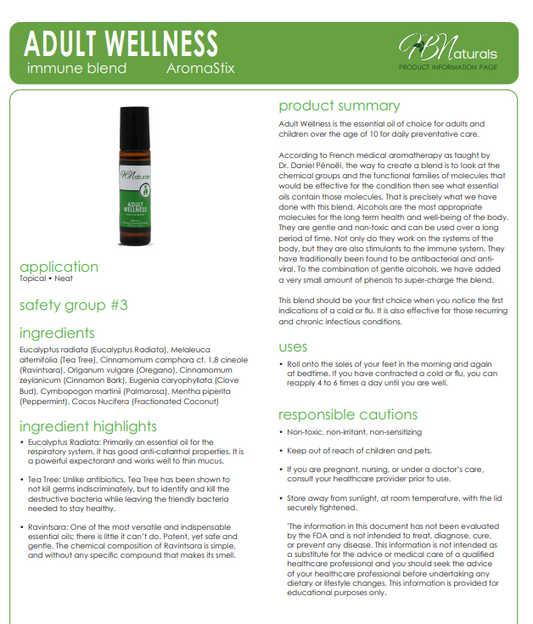 Adult Wellness Immune Building Essential Oil - Renee Lane Company