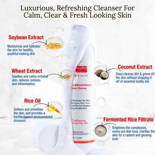 Advanced Brightening Gel Foam Cleanser | Rice Extract - Renee Lane Company