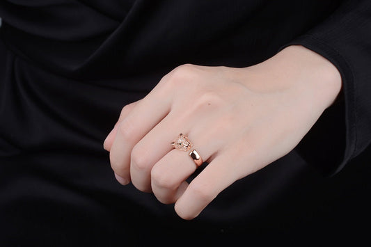 Animal Ring Adjustable Open Cute Lovely Fox with Stones Ring for Women - Renee Lane Company