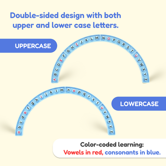 Alphabet letter arc set with two arches, one for uppercase and one for lowercase