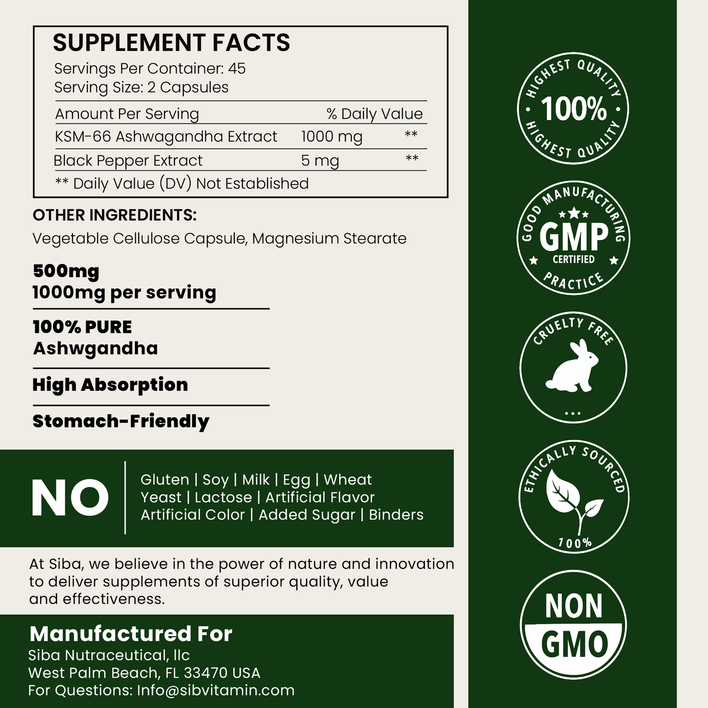 Ashwagandha Capsules - Renee Lane Company