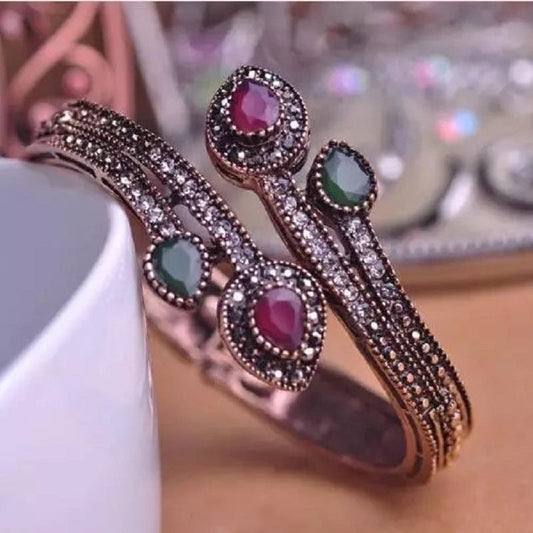 Bangles Pear Cut Charm Bypass for Women Cubic Zirconia CZ Silver Tone Plated Brass - Renee Lane Company
