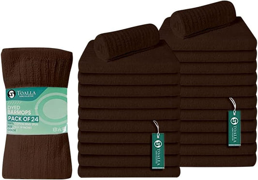 Bar Mop Brown Ribbed 16x19 Pack of 24 100% Cotton Absorbent Kitchen Towel Dish Towels and Dishcloths Towels Sets Washcloth Restaurant Cleaning Rags Towel - Renee Lane Company