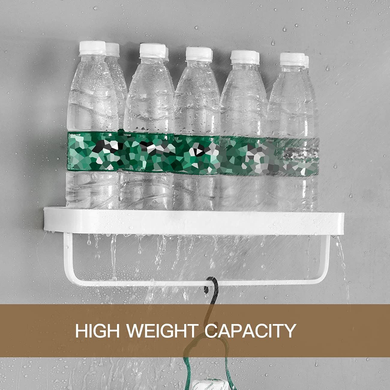 Bathroom Shelves Wall Mounted Glass Shelves for Bathroom Floating Shelf with Towel Holder Glass Shower Shelf 2 Tier Bathroom Wall Organizer - Renee Lane Company
