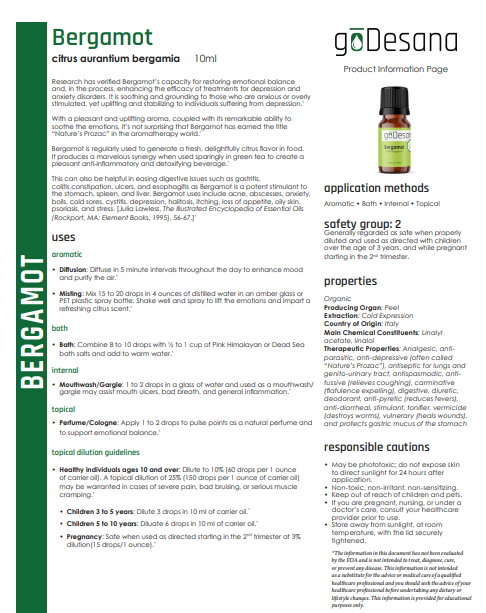 Bergamot Essential Oil for Emotional Balance - Renee Lane Company