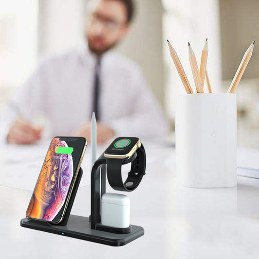 Besegad 4 in 1 Assemable Fast Wireless Charging Stand Dock Station for iPhone XS Max Apple Pencil iWatch Series 1 2 3 4 Airpods - Renee Lane Company