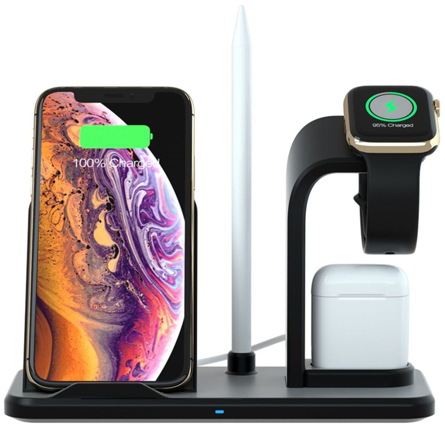 Besegad 4 in 1 Assemable Fast Wireless Charging Stand Dock Station for iPhone XS Max Apple Pencil iWatch Series 1 2 3 4 Airpods - Renee Lane Company