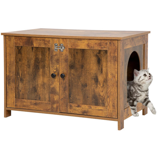 BestPet Cat Litter Box Enclosure Furniture HiddenWooden Cat Washroom Furniture Storage Cabinet Pet Crate House End Table with Removable DividerLarge EnoughFit Most Cats and Litter Box - Renee Lane Company