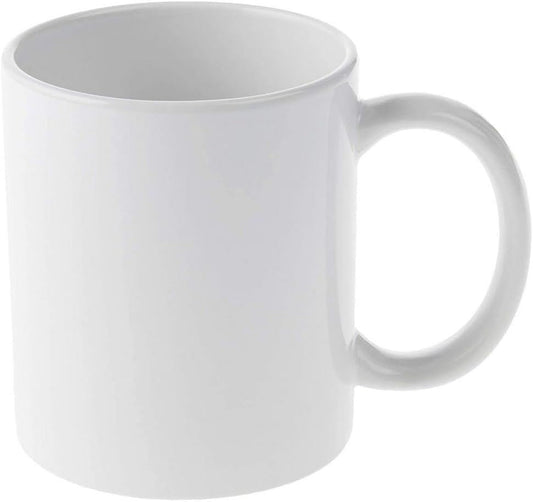 Beveled Blank, Ceramic-Coated, Dishwasher & Microwave Safe Mug to Decorate, Mug Press & Infusible Ink Compatible,12 Oz Sublimation, Ideal for Crafts and Printing, 2 Count, White - Renee Lane Company