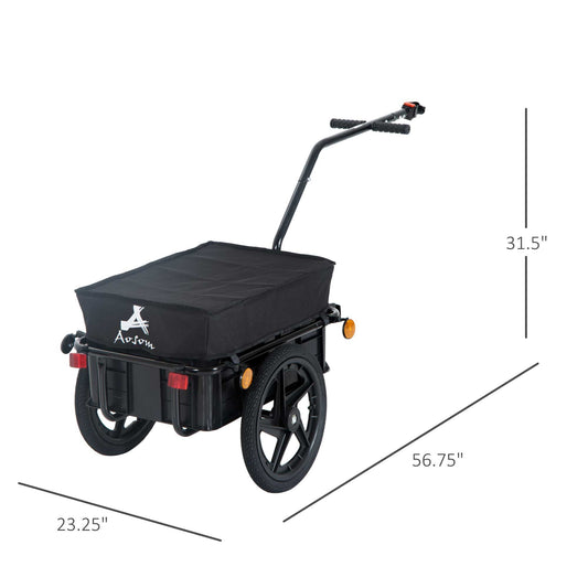 Bicycle Cargo Trailer with Removable Box and Waterproof Cover, Bike Wagon Trailer with Two 16in Wheels - Renee Lane Company