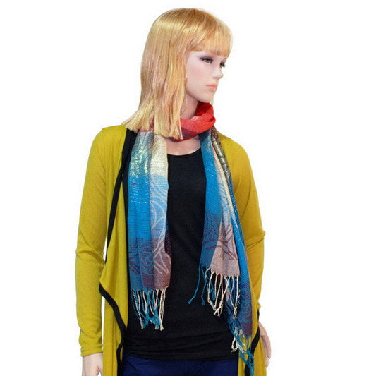 Blancho Bedding -Pa-a09-5 Moon & Stars & Roses Elegant Fashion Smooth Touch Tassel Ends Pashmina/Shawl/Scarf - Renee Lane Company