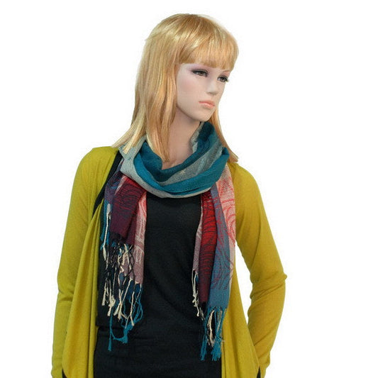 Blancho Bedding -Pa-a09-7 Moon & Stars & Roses Elegant Fashion Smooth Touch Tassel Ends Pashmina/Shawl/Scarf - Renee Lane Company