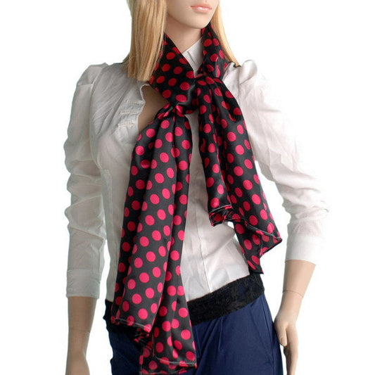 Blando Red Spots & Black Base Lovely Super Soft Silk Scarf/Wrap/Shawl(Large) - Renee Lane Company