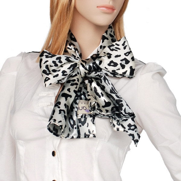 Blando Simple Leopard Print Stylish Completely Natural Silk Scarf/Wrap/Shawl(Small) - Renee Lane Company