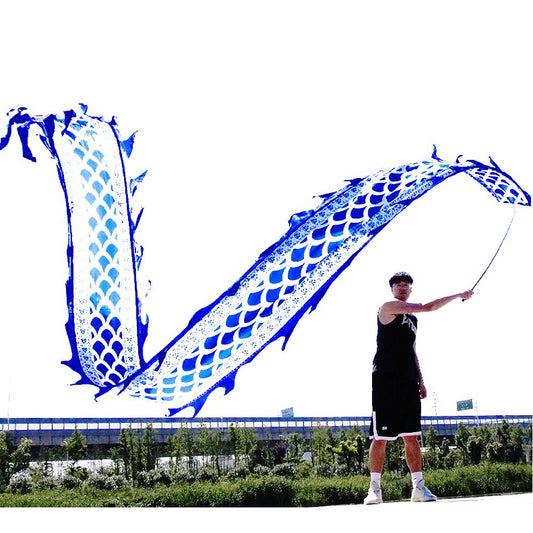 Blue Dragon Poi Gift for Kids & Adults, Celadon Blue Dragon Ribbon streamer Gift for Outdoor Activities & Fitness or Stage Show - Renee Lane Company