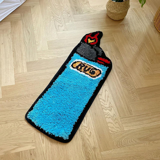 Blue Lighter Tufted Rug Art Rug for Bedroom Living Room Retro Rainbow Fluffy Anti-Slip Bath Bathroom Rug Nonslip Mat Home Decor (31.5X9.4 Inch) - Renee Lane Company